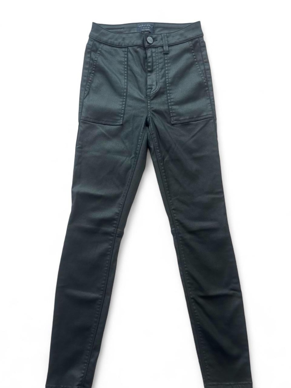 Black Waxy Skinny Jeans